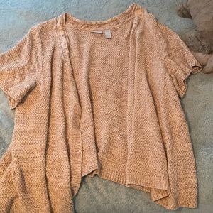 Light brown Liz and me short sleeve cardigan 4x